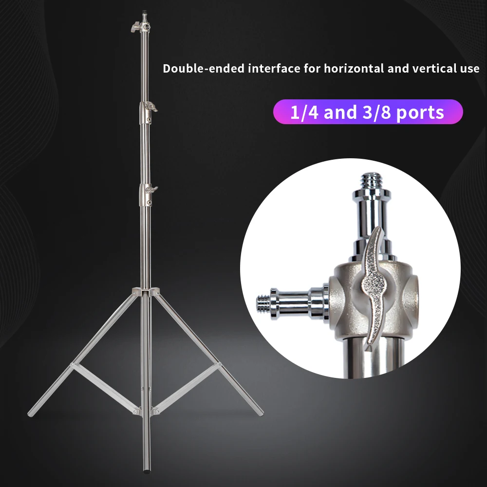 Super Stable Stainless Steel Big Tripod 2.8M Foldable Lighting Stand Tripod Photography For Fill Spot Light Softbox Photo Studio