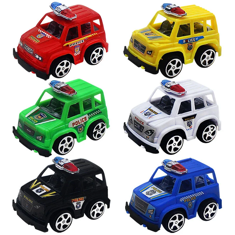 

2Pcs Kids Pull Back Car Toy Plastic Mini Simulation Police Car Toy Model Inertial Car Kids Puzzle Toys Best Gifts For Boys