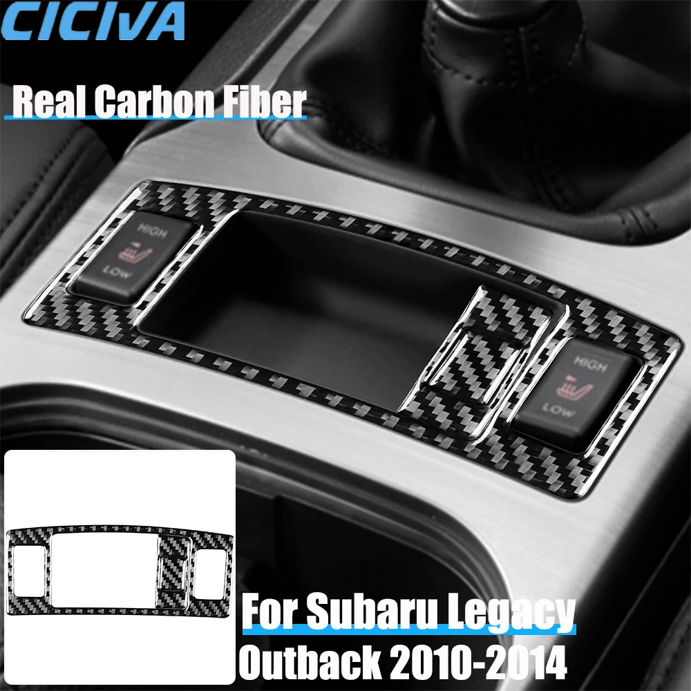 

Real Carbon Fiber Car Accessories Seat Heater Button Cover Soft Sticker For Subaru Legacy/Outback 2010 2011 2012 2013 2014