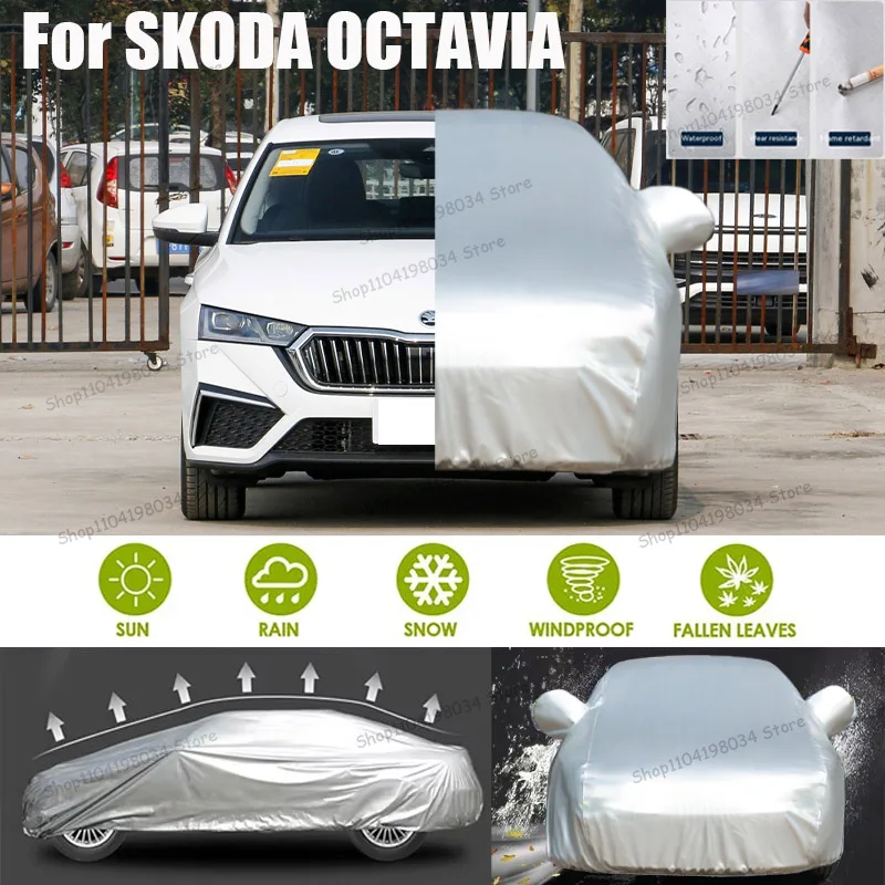 

For SKODA OCTAVIA Auto Anti snow Anti dust Sunscreen Anti-uv Anti peeling paint And Anti Rainwater 210t car cover Car cover