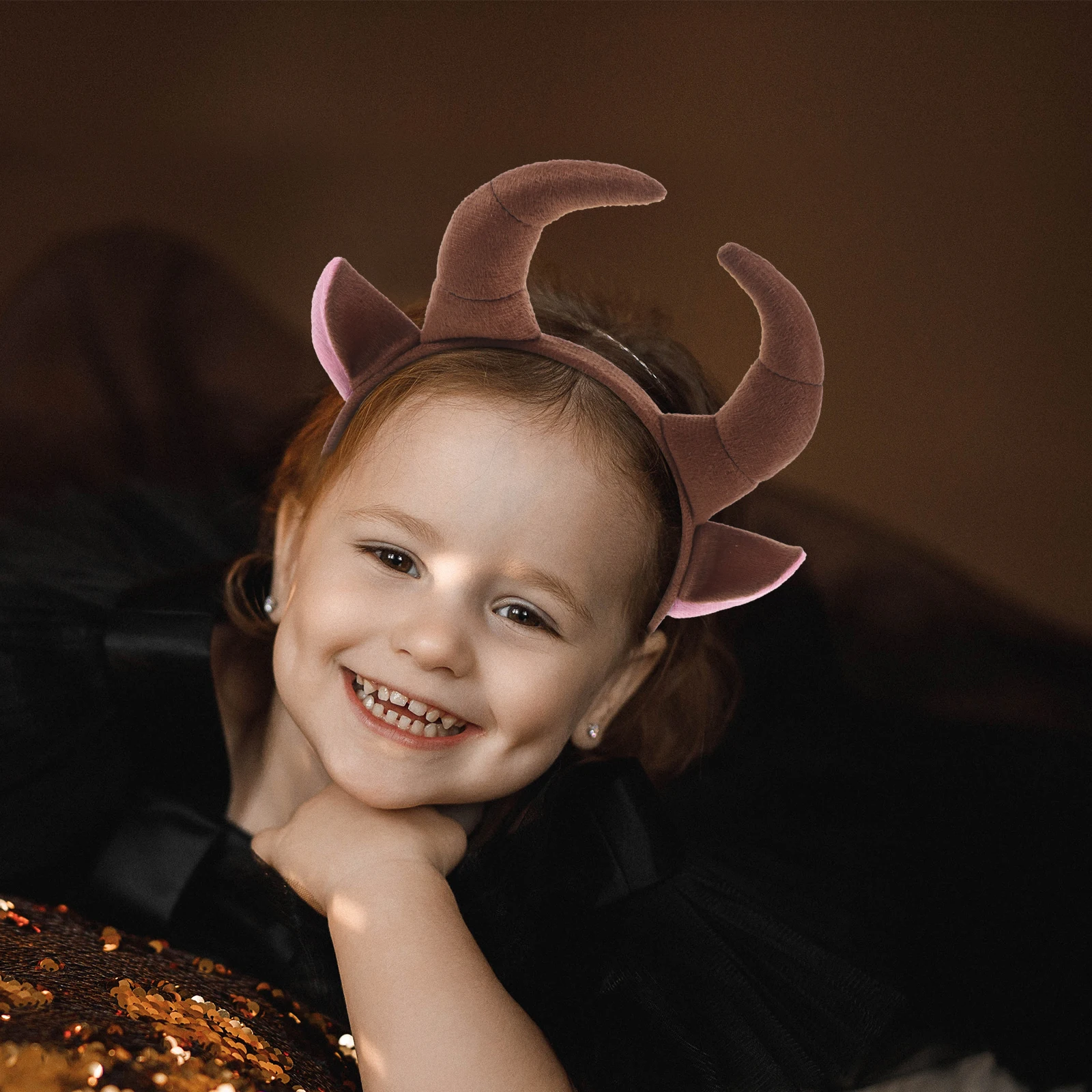 

Ox Horn Headband Bull Animal Hair Accessories Lightweight Halloween Horn Headband For Kids Cosplay Party Decorations