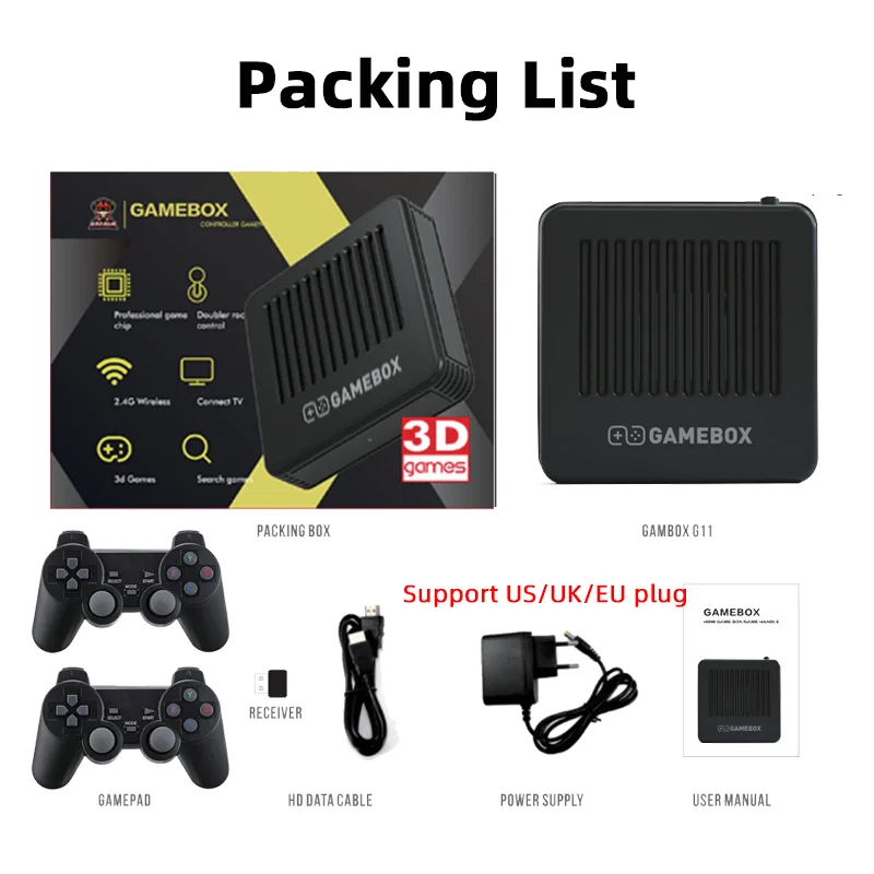 Retro Video Game Console G11 Android9.0 Emuelec4.5 Dual System TV Box 905X3 Chips 4K HD Output 50Simulators 25000Games Kid Gifts