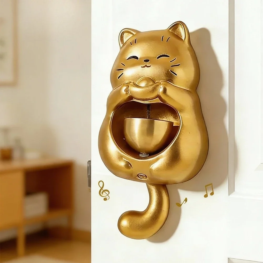 Fortune Cat Doorbell Magnetic Attraction Wind Chime Suction Door Style New Household Decoration Door Collision Bell Decoration