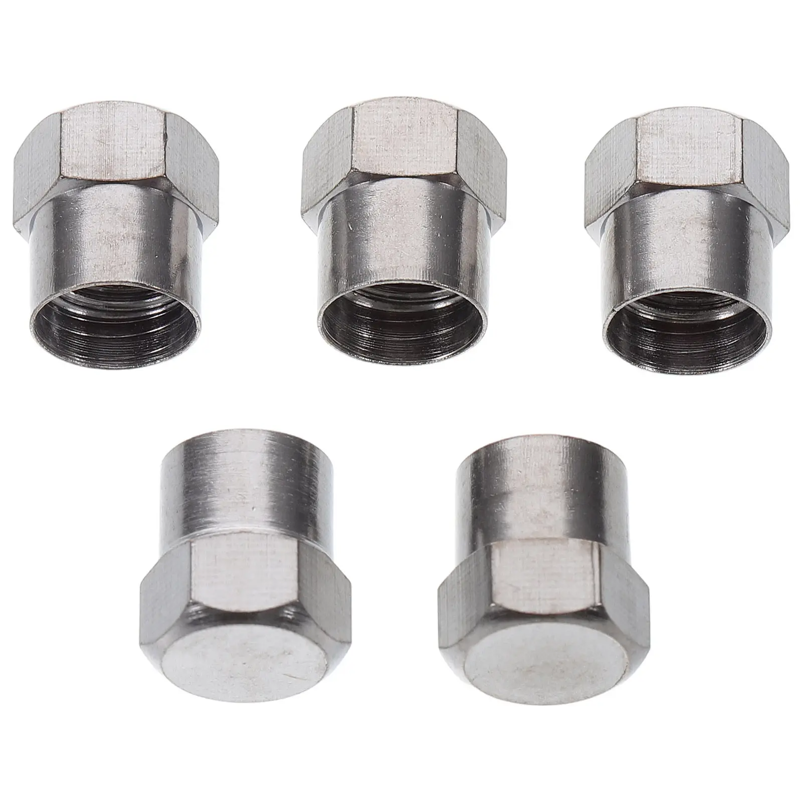 5Pcs Stainless Steel Car Tire Valve Stem Caps Dustproof Waterproof Universal Fit Motorcycle Bicycle Replacement Accessories