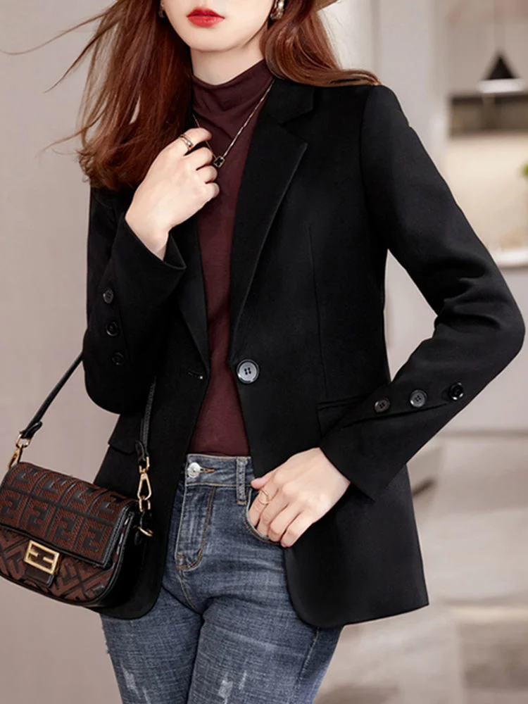 Office Lady Blazers Fashion High Street All-match Long Sleeve Casual Fashionable Temperament Blazer Chic Clothing New