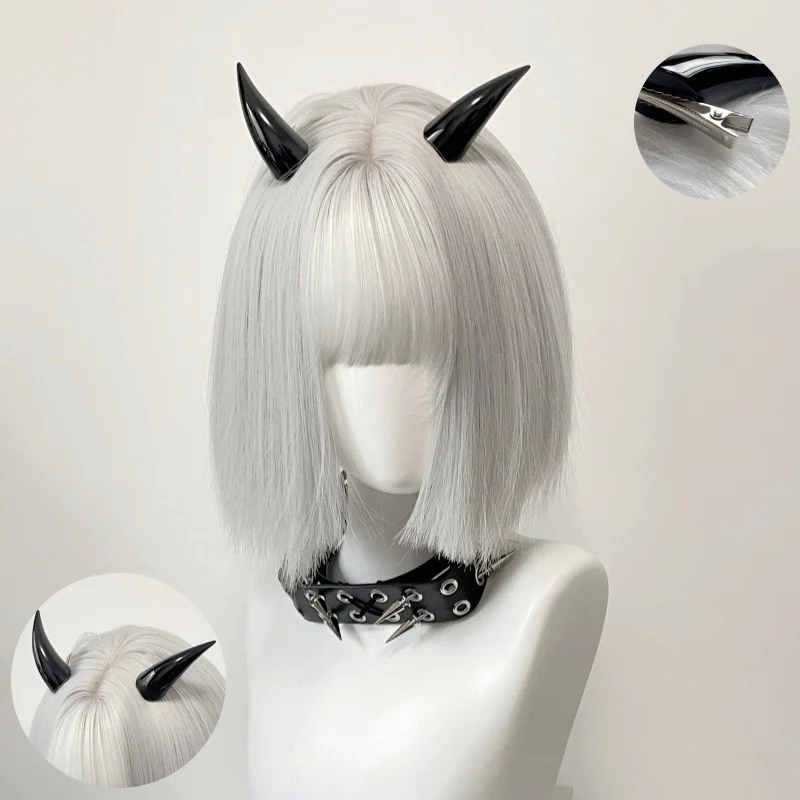

1 Pair Halloween Hair Clip Small Demon Horn Hairpins Gothic Sweet Night Party Cosplay Costume Hairpins Punk Horn Accessories
