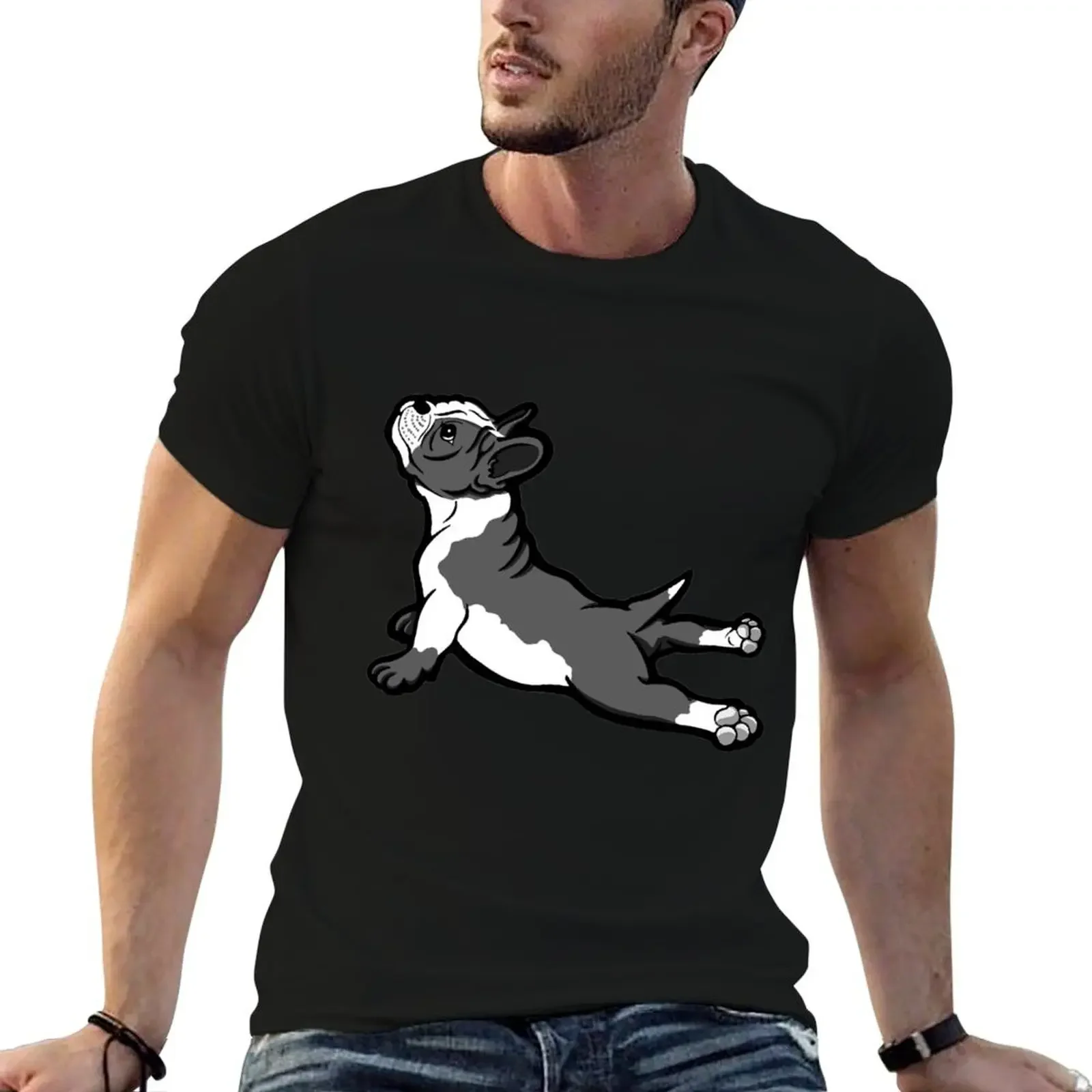 Boston Bull Terrier Puppy Black and White T-Shirt hippie clothes anime compression shirt men