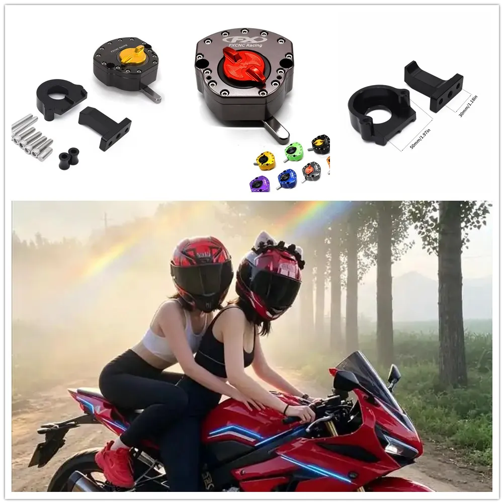 For CFMOTO 675SR 675SR-R CNC Aluminum Stabilizer Steering Damper Shock Aluminum Motorcycle Damping Motorcycle Accessories
