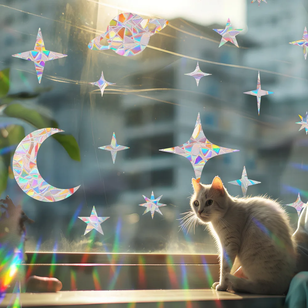 Eid Mubarak Suncatcher Moon Window Sticker Decor Moon Stars Sunlight Catcher Muslim Wallpaper Ramadan Kareem Moon Sun Catcher
