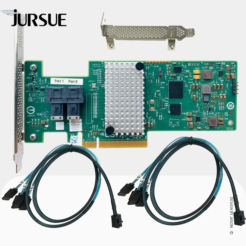 LSI 9302-8i RAID Controller Card 12Gbps SAS HBA IT Mode PCIe Expander Card For ZFS FreeNAS unRAID + 2* SFF8643 To SATA Cable