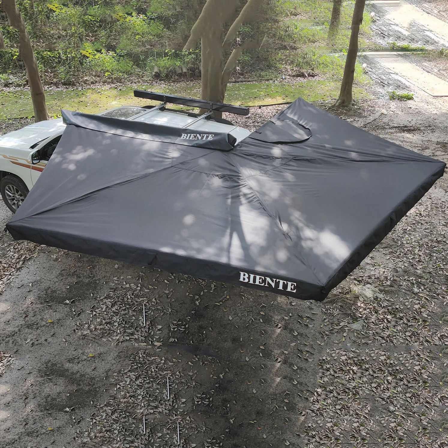 2M Car Awning,Camping Outdoor 2M/Retractable Awning Sun Protection Free Standing 270 Awning for Rooftop Tent