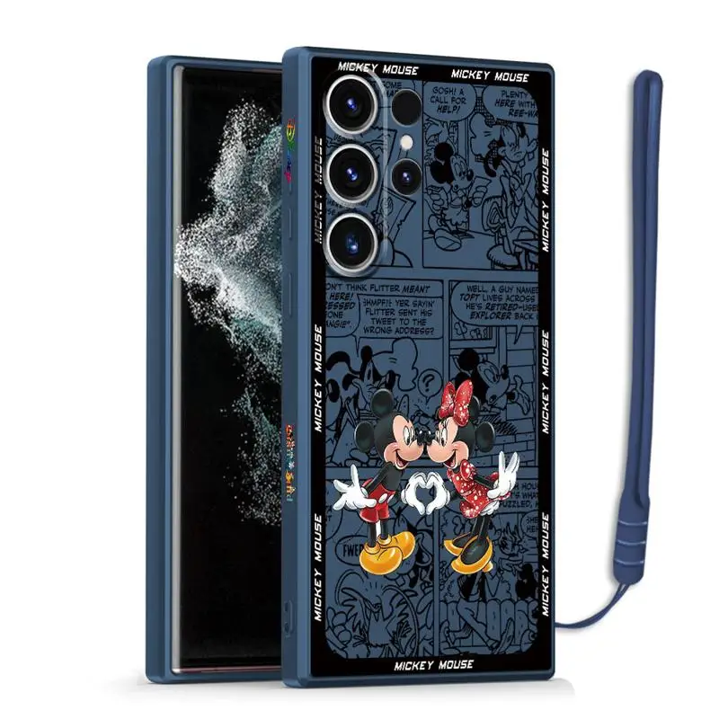 Coque de téléphone en microcarence avec bords de dessin animé, coque liquide mignonne pour Samsung Galaxy S24 S23 S22 Ultra S20 FE Note 20