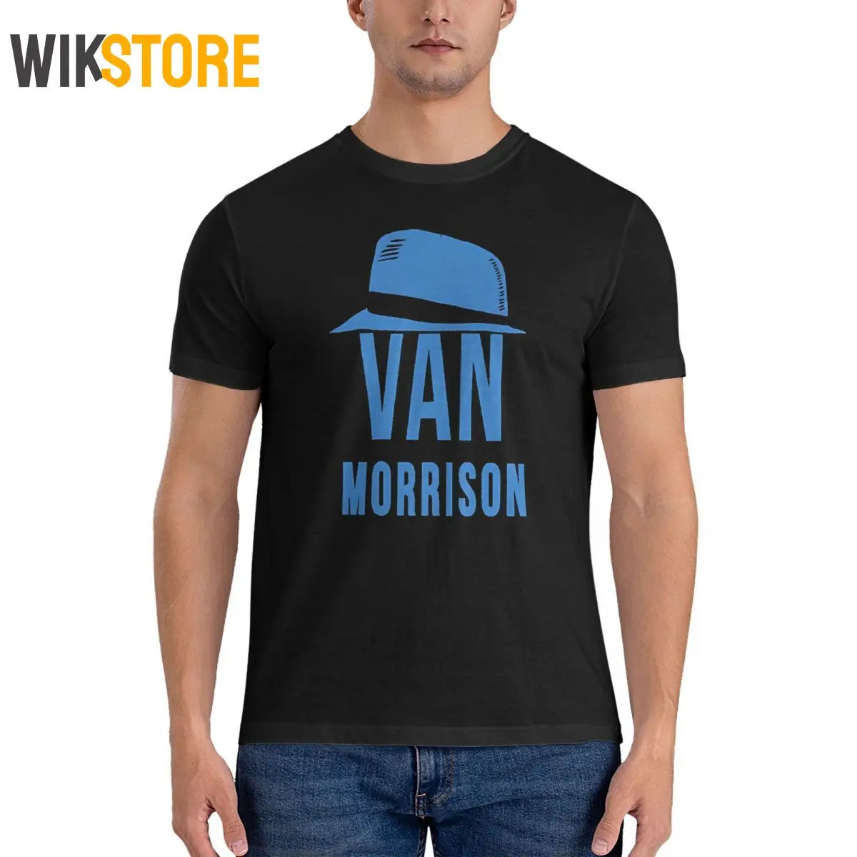 

Men T-Shirts Fans Vintage Tees Short Sleeve V-Van Morrison T Shirt Crewneck Oversized Graphic Printed Women's Male T Shirts