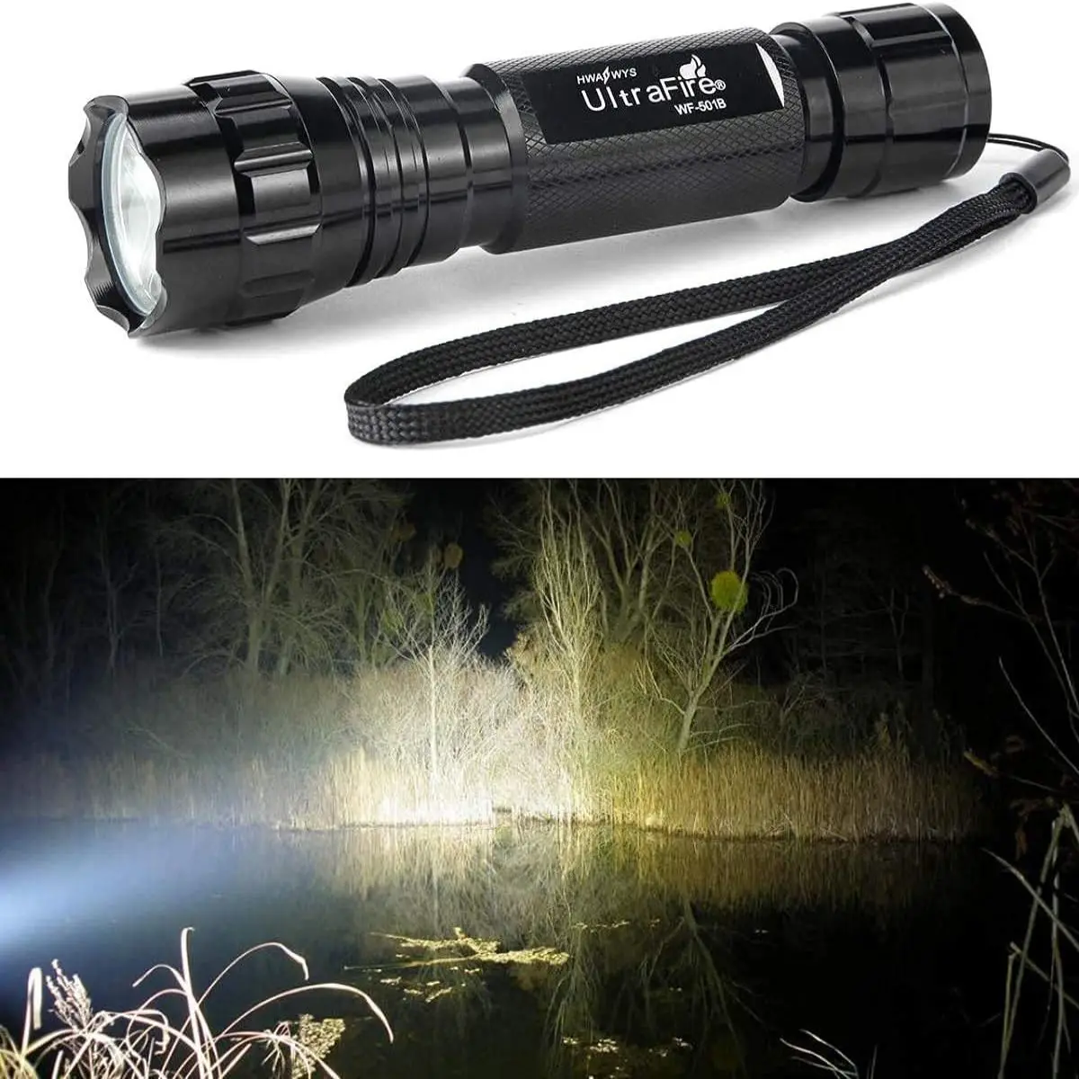 UltraFire WF-501B LED Tactical Flashlight Powerful Waterproof Lantern Outdoor Camping Torch Light with 18650 Battery 119 Holster