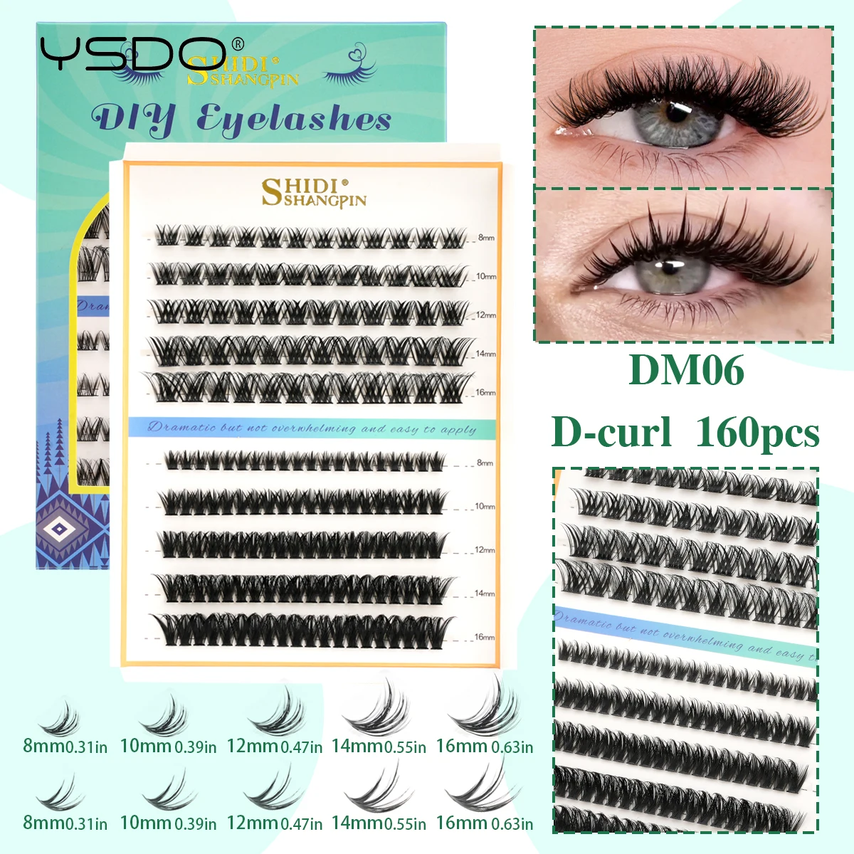 YSDO DIY Einzelwimpern D-Curl Natürliche Wimpernverlängerung Volumen Weiche 3D Nerz Falsche Wimpern Wimpernbüschel Make-up Faux Cils – Detail 21