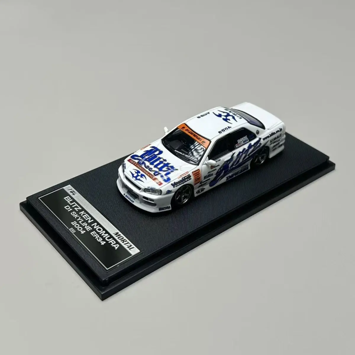 Mortal 1/64 BLITZ KEN NOMURA D1 SKYLINE ER34 Alloy Motor Vehicle