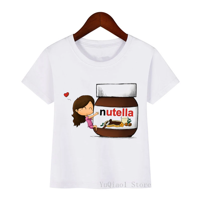 

Футболка детская летняя с мультяшным принтом «I Love Nutella»