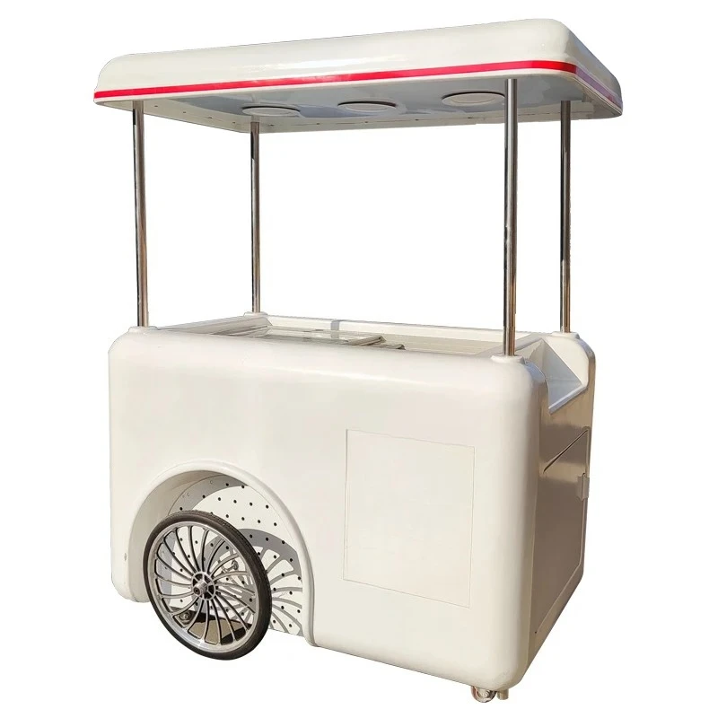 

Trolley freezer mobile popsicle ice cream food truck cart ice cream with freezer