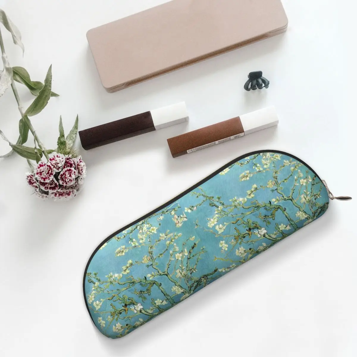 فان جوخ شجرة اللوز مقلمة حامل قلم تخزين لوازم القرطاسية سعة كبيرة صندوق القلم حقيبة أقلام رصاص لمدرسة الطلاب