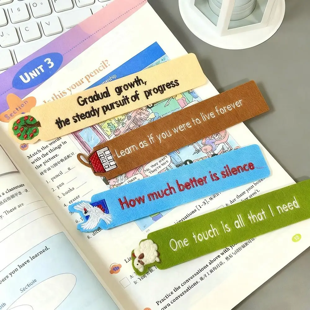 Cute Animals Embroidered Bookmark Non-woven Fabric Book Lovers Reading Book Clip DIY Gift Pagination Mark School Office Supplies