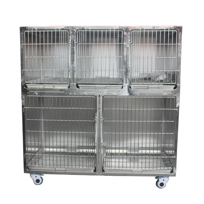 l Hospitalization Stainless Steel Cages With Five Space Include Floor Grid And Waste Tray