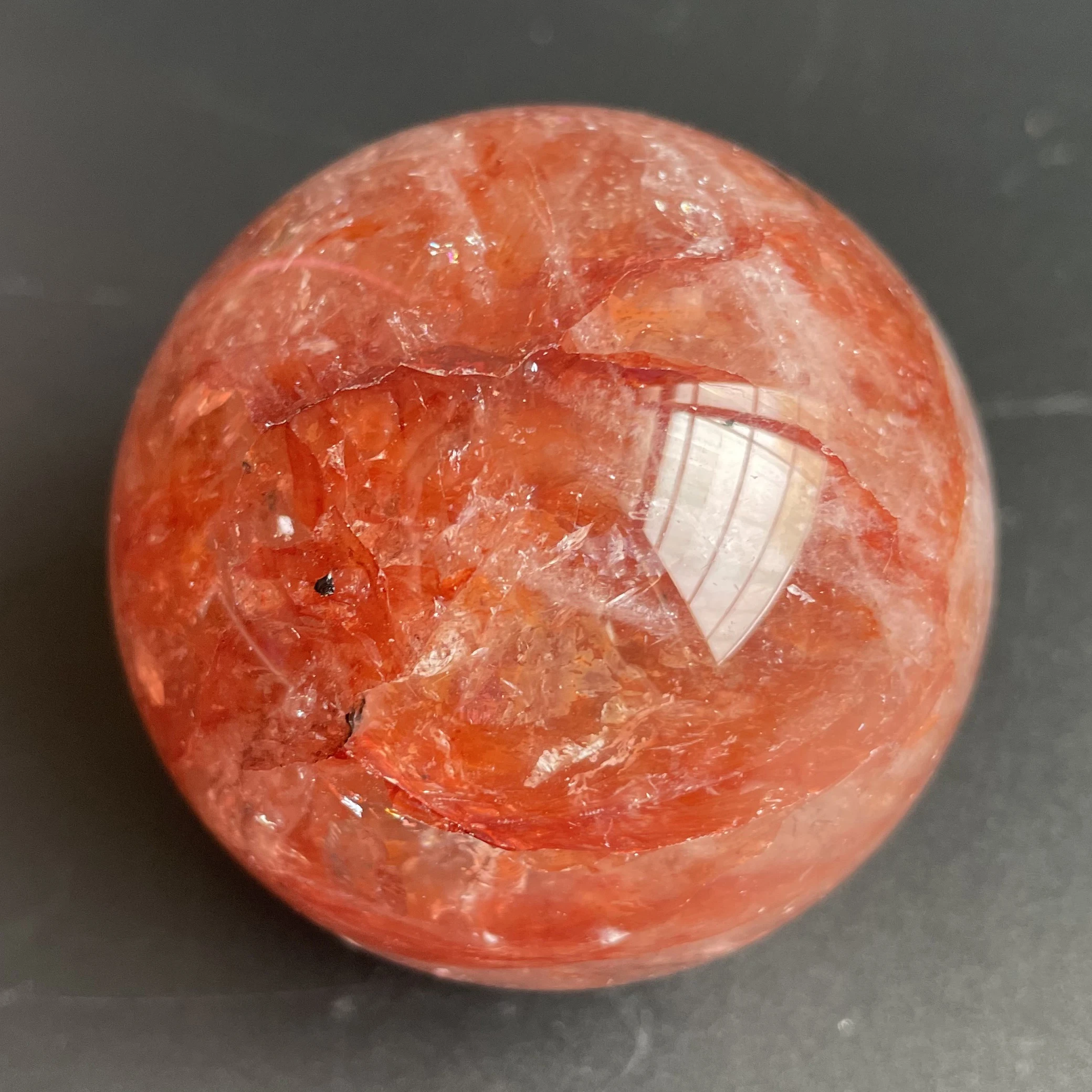 288g Natural Rainbow Crystal Ball Fire Quartz Sphere Massage Polished Reiki Healing Exquisite Room Decor Z746