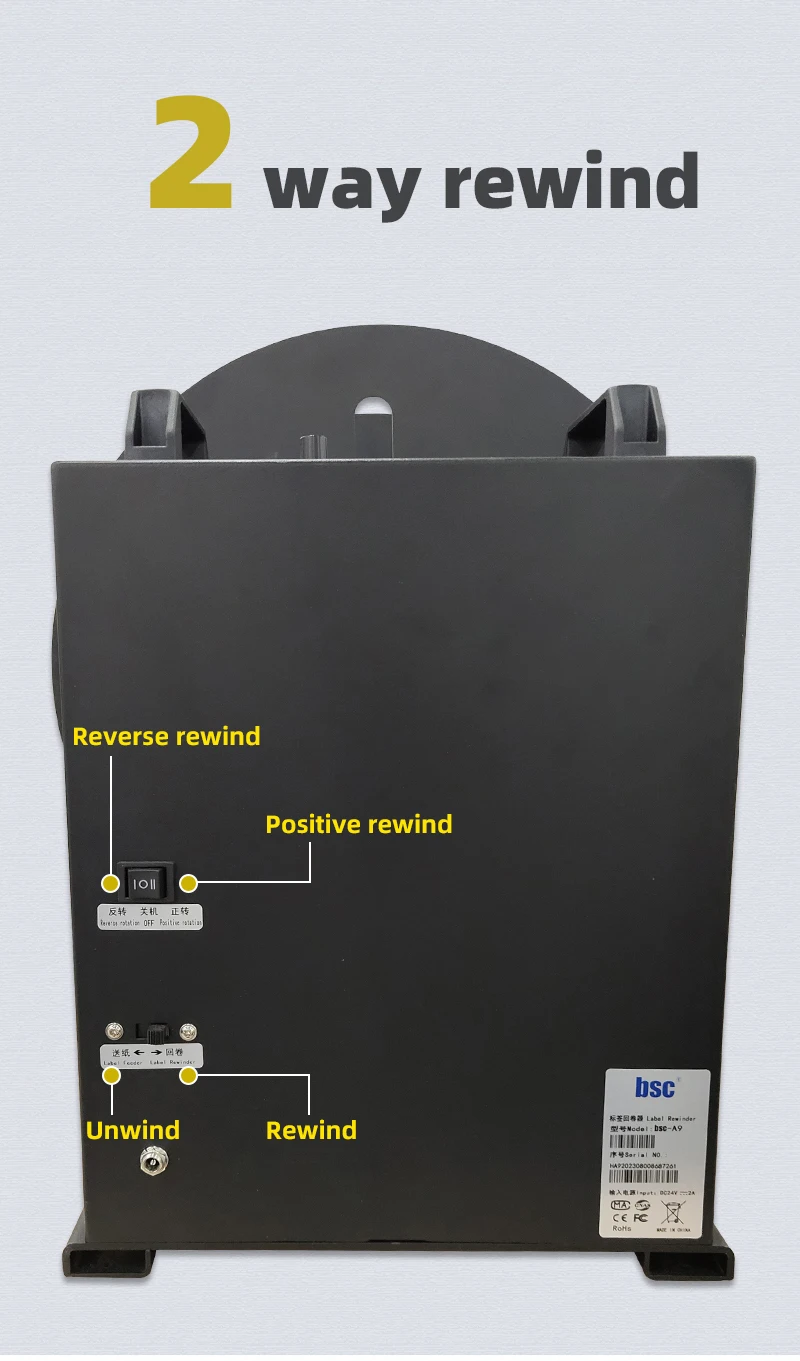 إعادة لف الملصقات الخارجية لطابعة الباركود طابعة ملونة A9 ماكينة لف الملصقات الأوتوماتيكية 360 مللي متر ماكينة لف سطح الطاولة