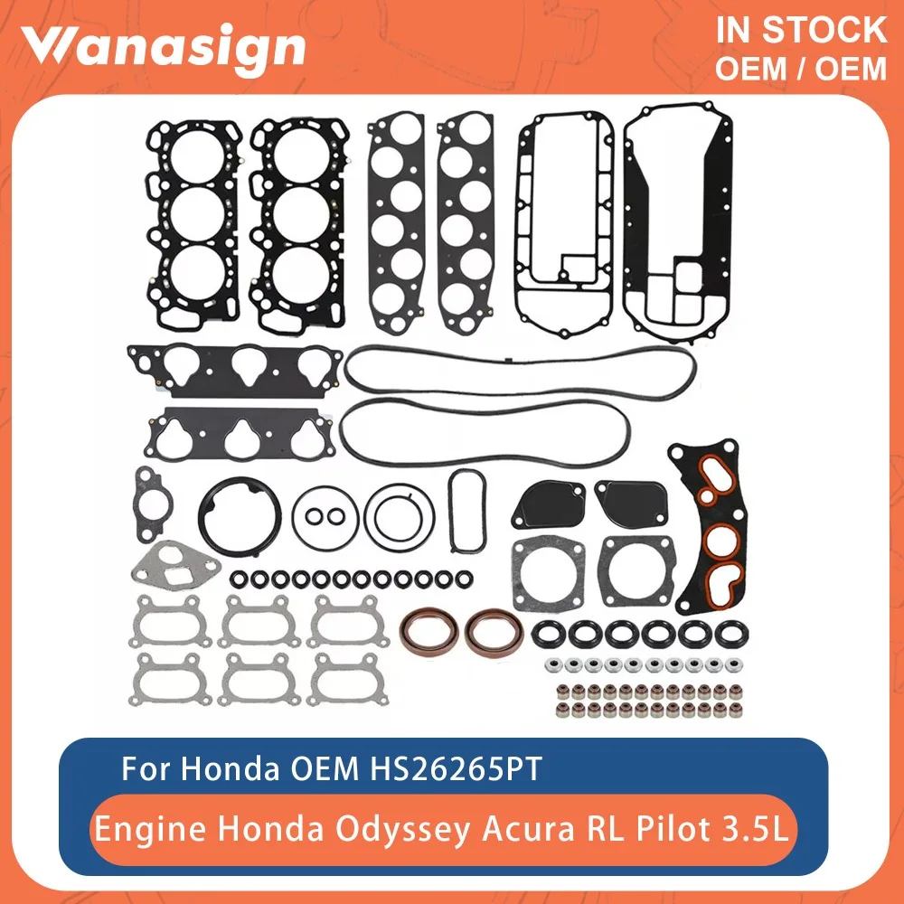

Engine Full Gasket Set Fit 3.5 L For Honda Pilot Odyssey Acura MDX J35A5 J35A6 J35A8 3.5L V6 GAS 03-10 HS26265PT HS54578A