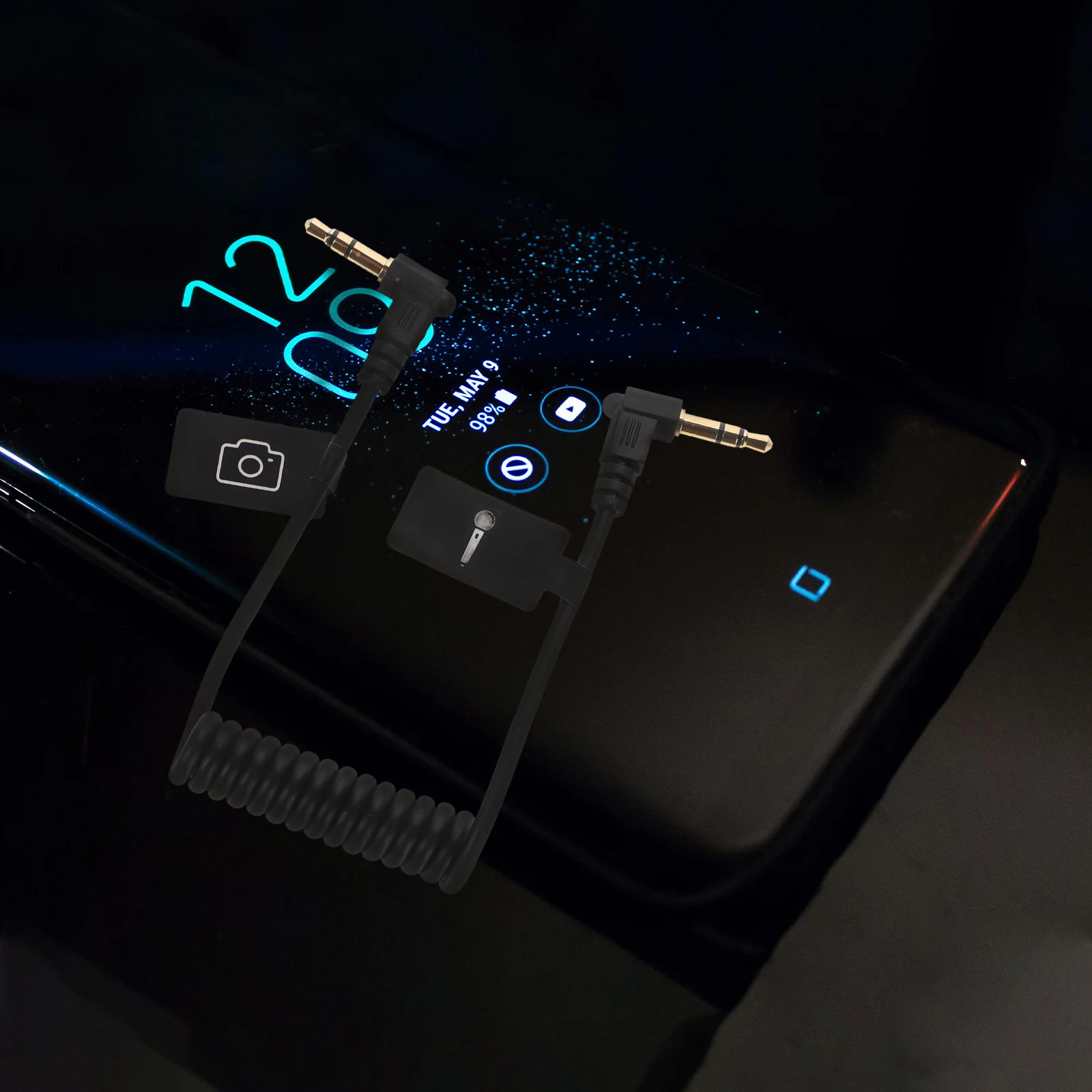 

2pcs 3.5Mm Trs To Trrs Adapter Cable For Mobile Phones Dslr Universal Audio Extension Solution Coiled Audio Cable Replacement