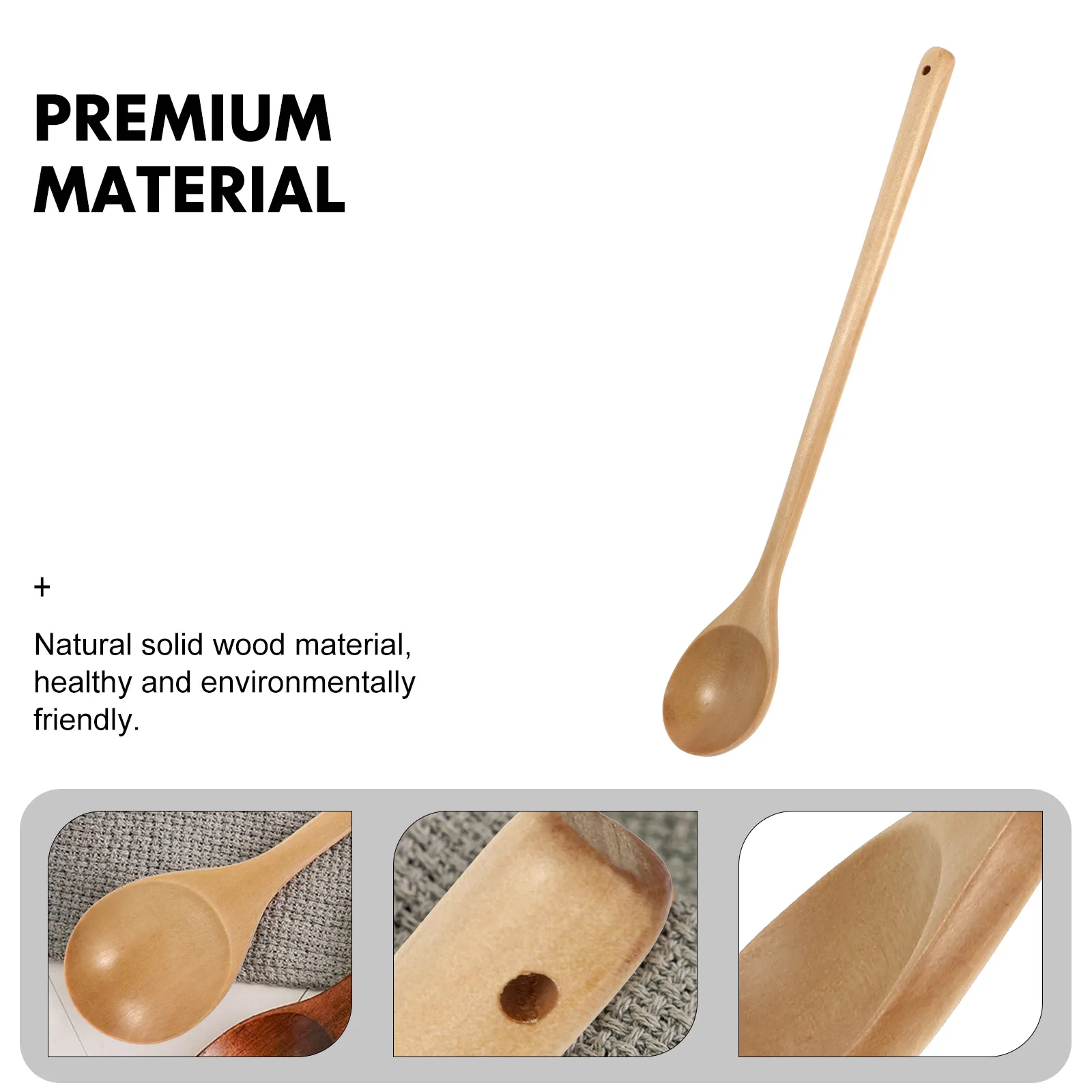 

Wooden Rice Spoon Spoons for Food Coffee Soup Long Handle Mixing Stirrer Japanese-style Meal Handles