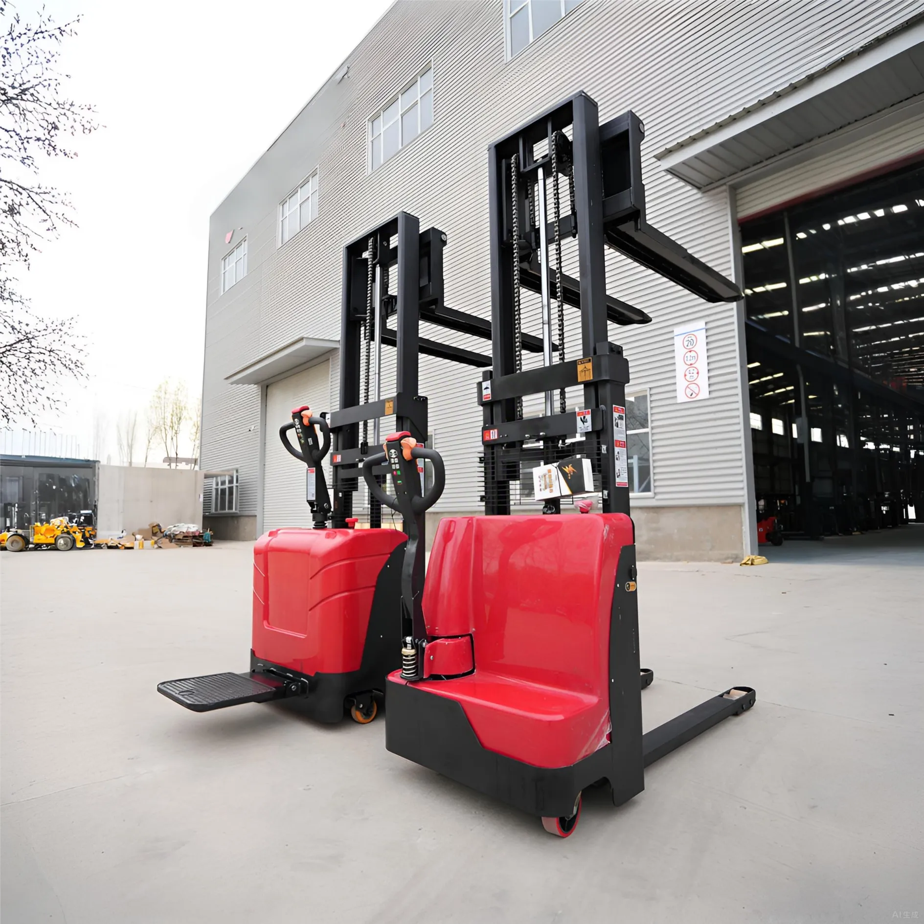 

Fully Automatic 2-Ton Forward-Moving Electric Forklift Stacker With Hydraulic Lift 1-Ton Small Loading Unloading 220v Voltage