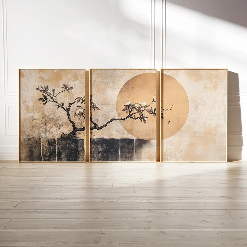 Japanese Minimalist Lifestyle - Набор из 3 минималистичных настенных картин