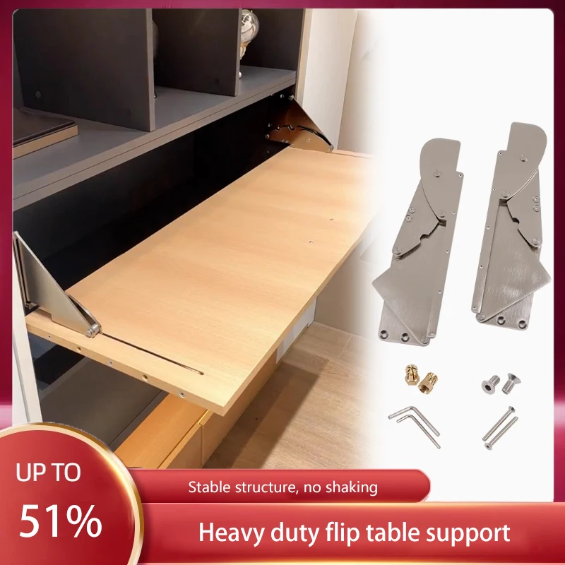 

Cabinet Door Flip Down Buffer Support Desk Table Door Panel Flip Heavy Duty Bracket Folding Table Hardware Accessories