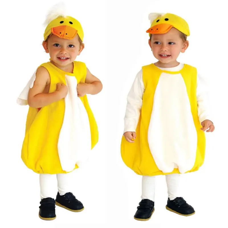 Umorden 1-3T 3-4T Little Yellow Duck Costume for Baby Girls Boys Infant Toddler Halloween Purim Fantasia Outfit Vest Velvet