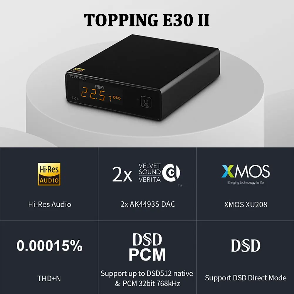 Toping E30 II + toping L30 II + kabel RCA, Headphone Amplifier NFCA Audio Res DAC, kabel dekoder Audio 6.35MM
