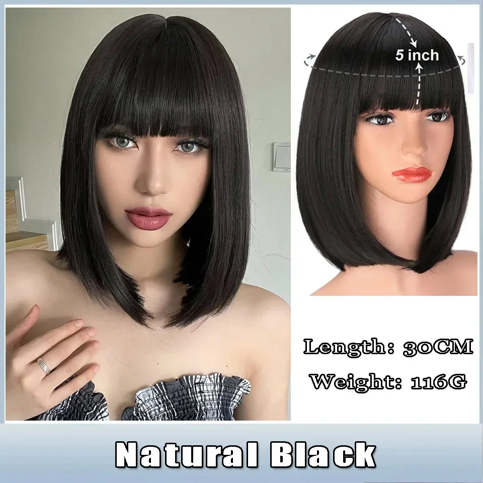 

Synthetic Wig Cap For Women, Medium-Length Bob Wig Made Of Synthetic Fibre, Natural-Looking, Voluminous Wig, Full-Head Cap.