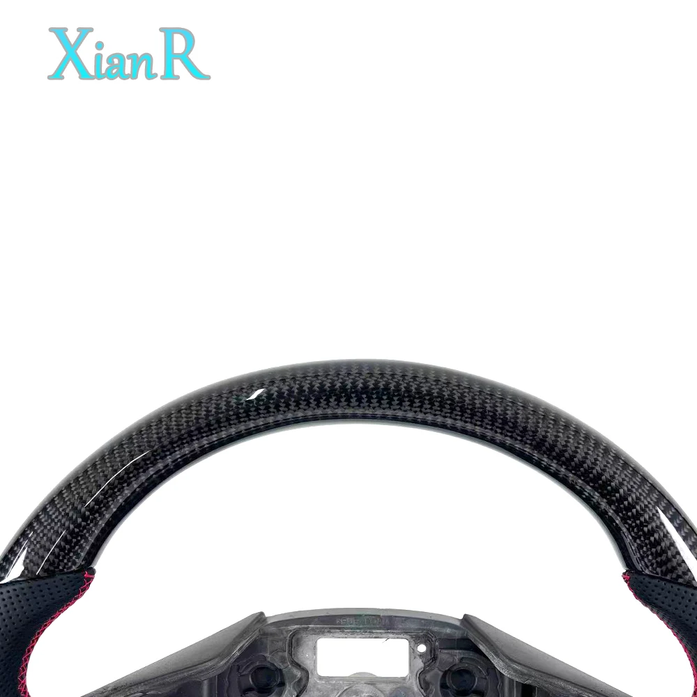 Custom Carbon Fiber Black Perforated Leather Steering Wheel for Ford Focus MK3 2010 2014 ST RS D Shape Racing Upgrade