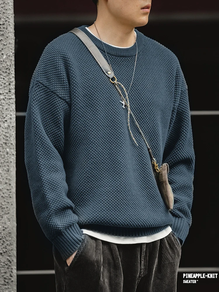 

Утепленный вязаный свитер Maden с круглым вырезом и спущенным плечом, молодежный, повседневный, из смесового хлопка, зимний базовый слой