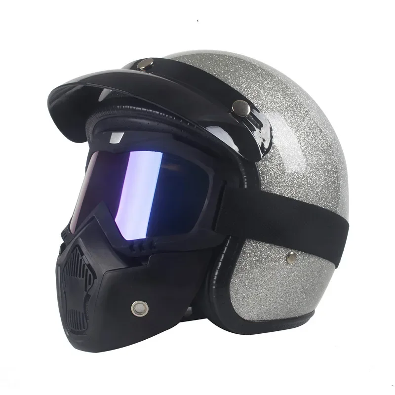 

2025 ретро винтажный мотоциклетный шлем унисекс, одобренный DOT, 3/4 Cafe Racer, стиль, Новое поступление