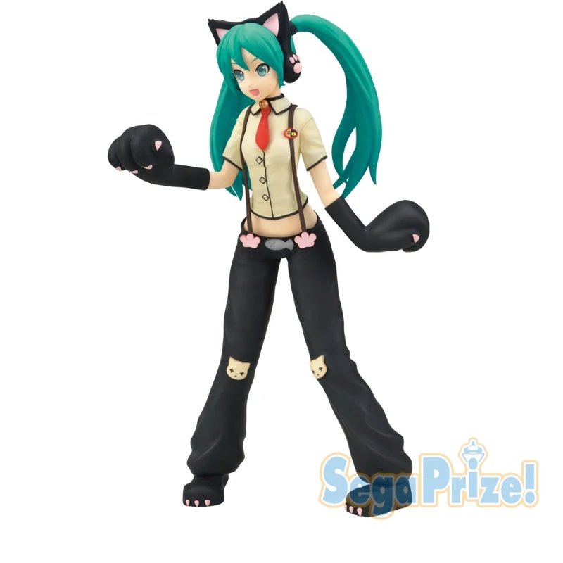 SEGA Original Genuine Project DIVA Arcade Future Tone Hatsune Miku SPM Figure Nyanko Ver 23cm Collections Model Figure Toys Gift