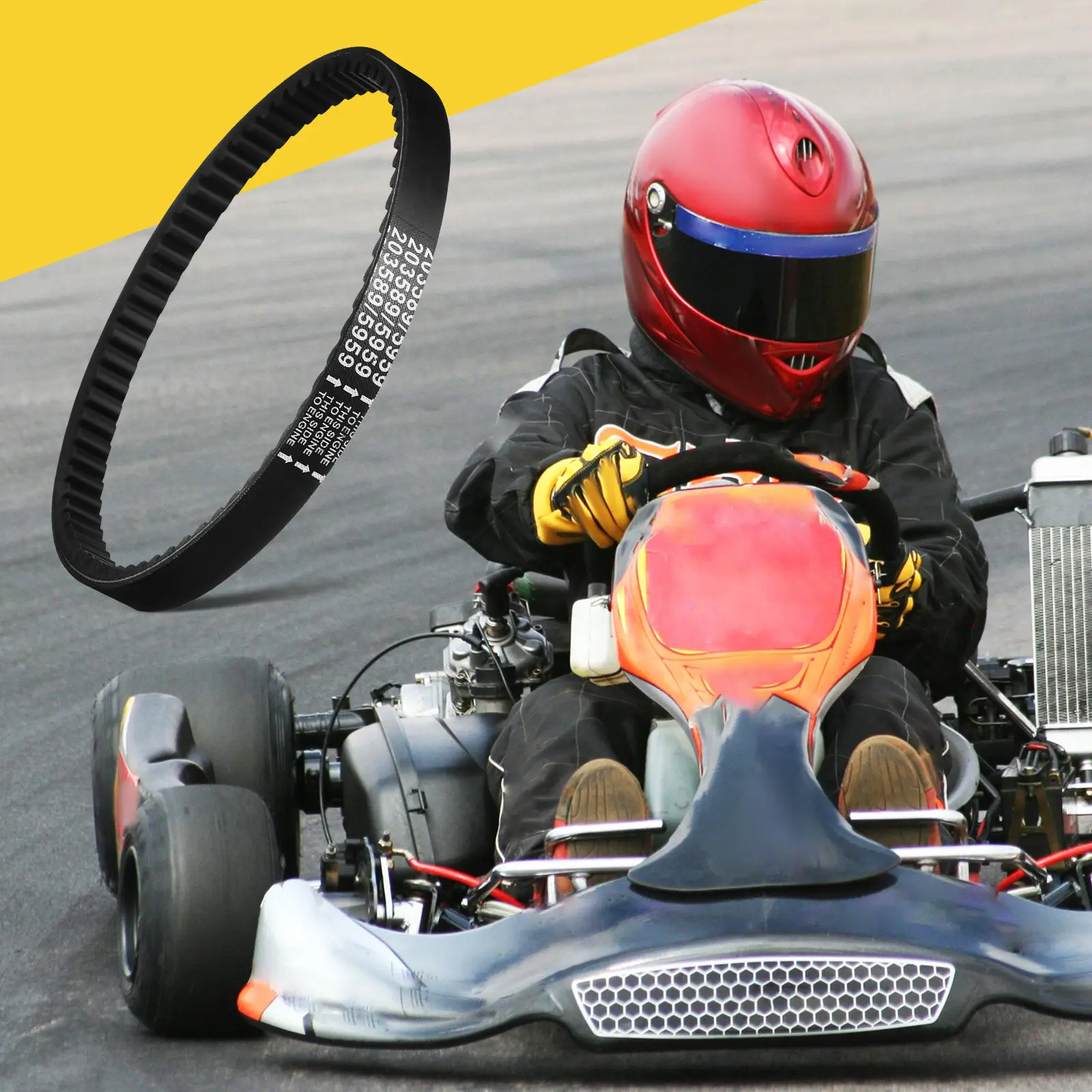 

Go Kart Drive Belt Reinforced Polyamide Cogged Belt for Torque Converter Efficient Power Transmission with Reduced Slippage