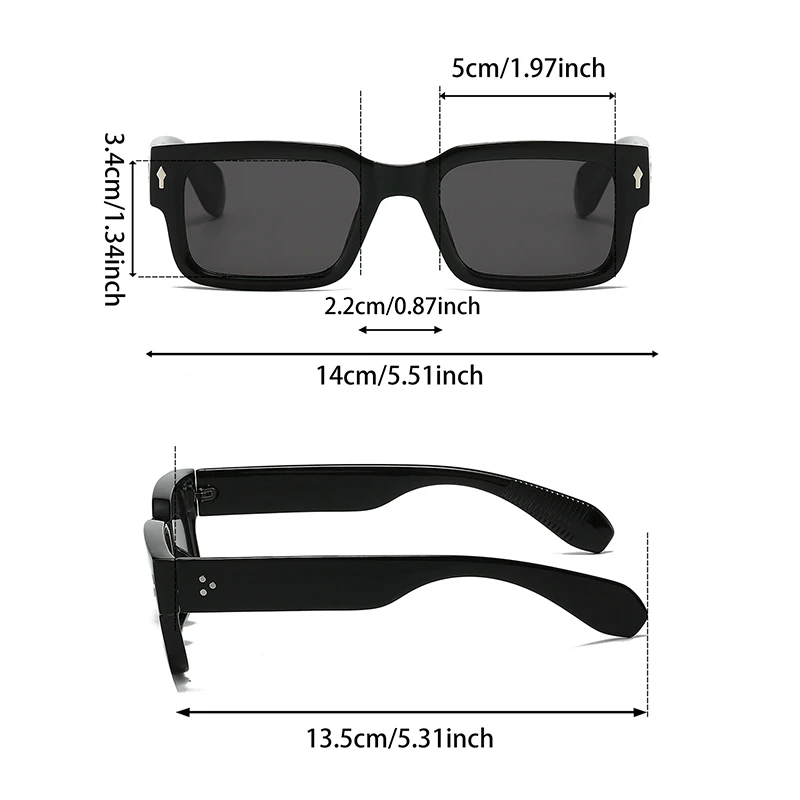 KAMMPT Vintage Square Sunglasses Men Fashion Gradient Outdoor Shades Women Stylish Candy Color Rim Beach Vacation Sun Glasses