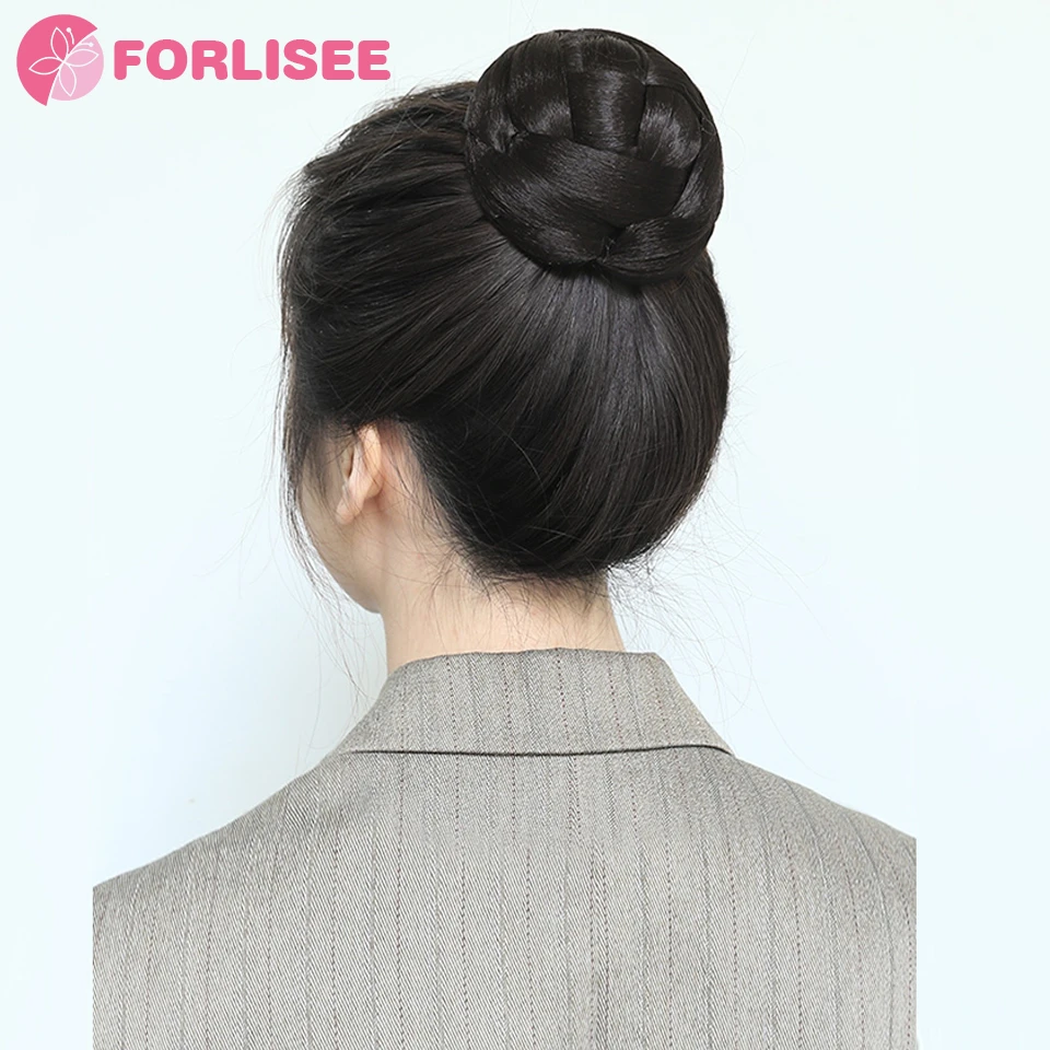 FORLISEE Synthetic Wan Zi Tou Wig Female Qianjin Princess Head Clamping Clip Ancient Style Wig Headband Decoration Wig Hair Ring