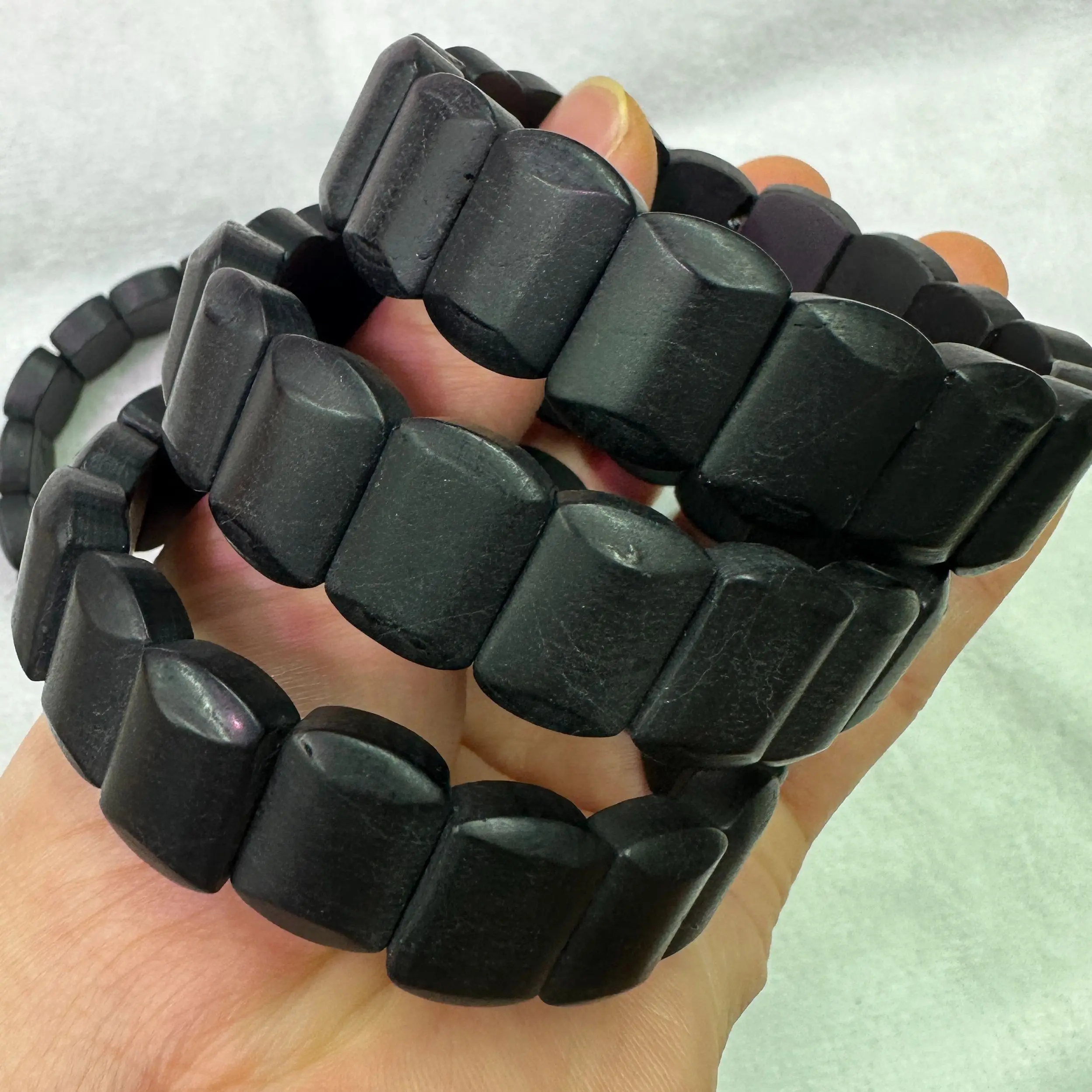 AAA Matte Black Tourmaline Stone Beads Bracelet Natural Energy Stone Bangle Gemstone Bracelet For Woman For Gift Wholesale ! 3