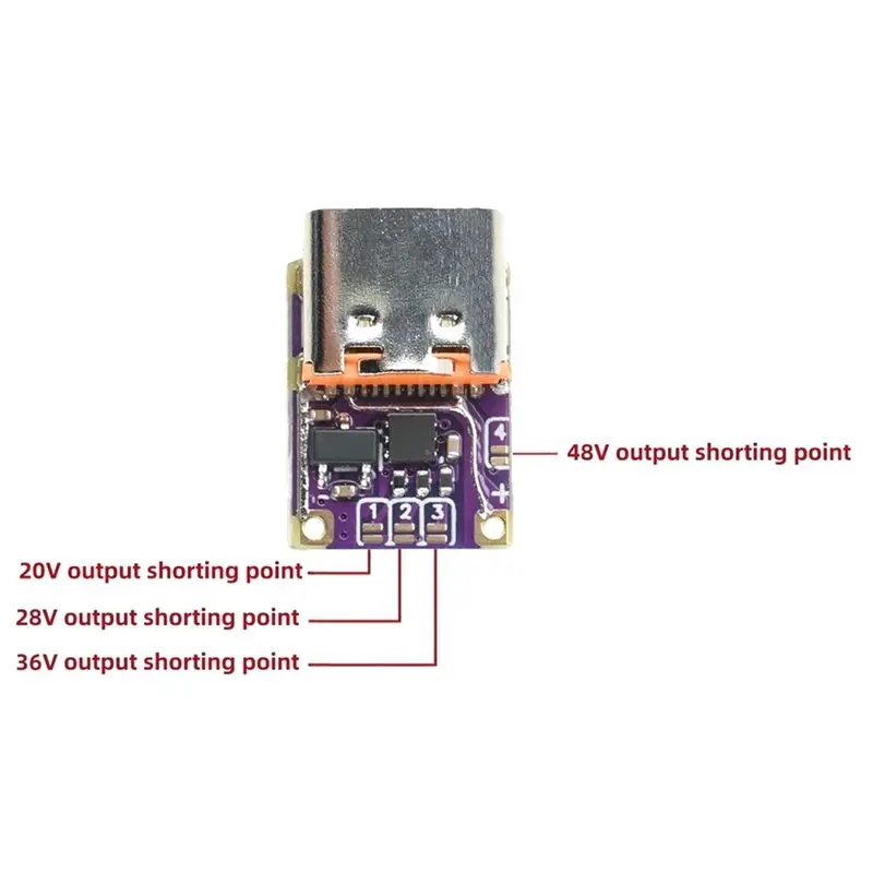 DTB7 PD3.1 PD3.0 QC3.0 Deceiver Fast Charging Module, DC 5/9/12/15/20/28/36/48V Voltage Trigger, Type-C Interface Adapter 10Pcs