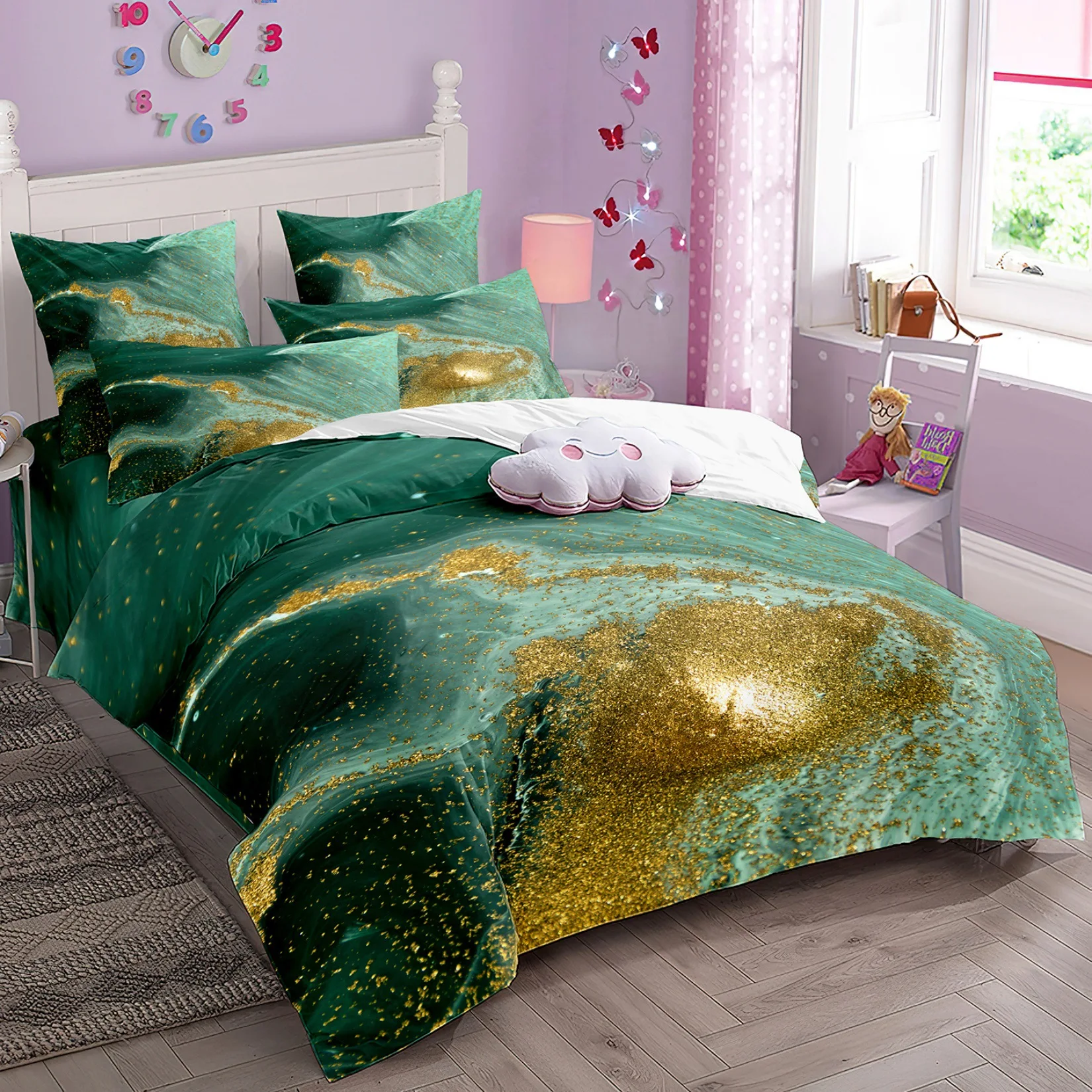 

2/3pcs bedding set Digital Print Comfortable Duvet Cover for Home Bedroom Decoration, 1 Duvet Cover and 2pillowcase with Zippers