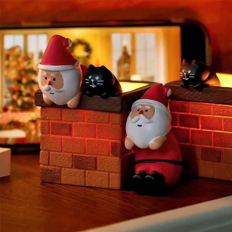 الإبداعية LED هدية الكريسماس ضوء الليل مدخنة حامل قلم سانتا متوهجة للمنزل غرفة نوم منضدية ديكور لزينة السنة الجديدة