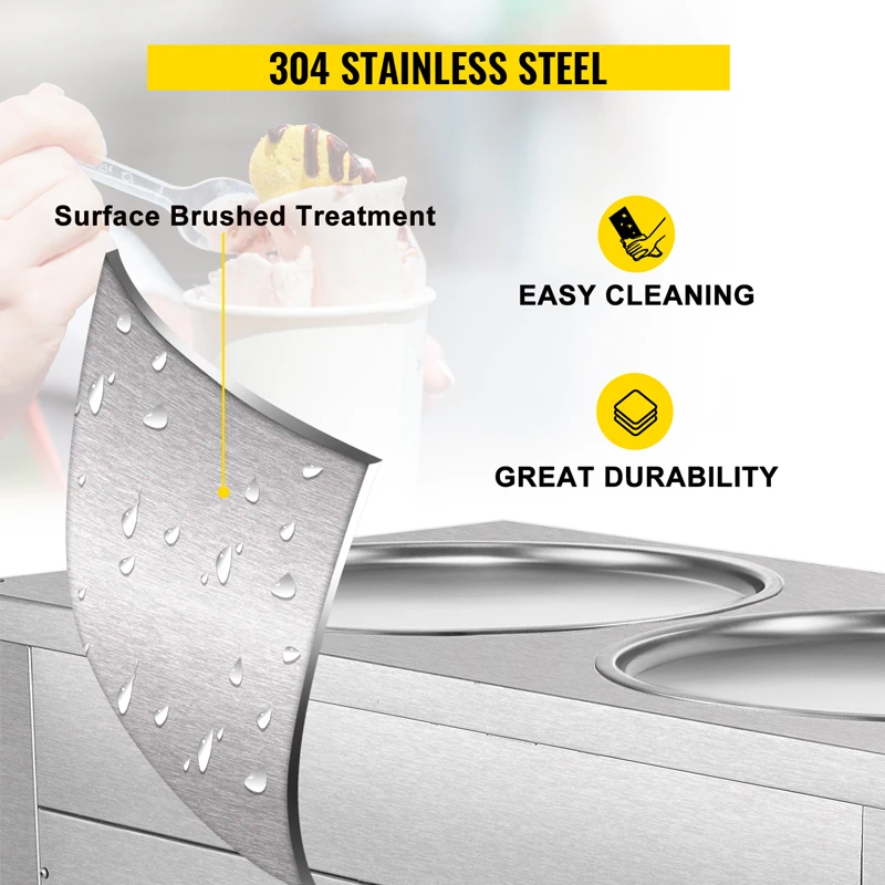 2025 New Product 2 Pan Fry Yogurt Machine Commercial Durable Ice Cream Roll Forming Machine