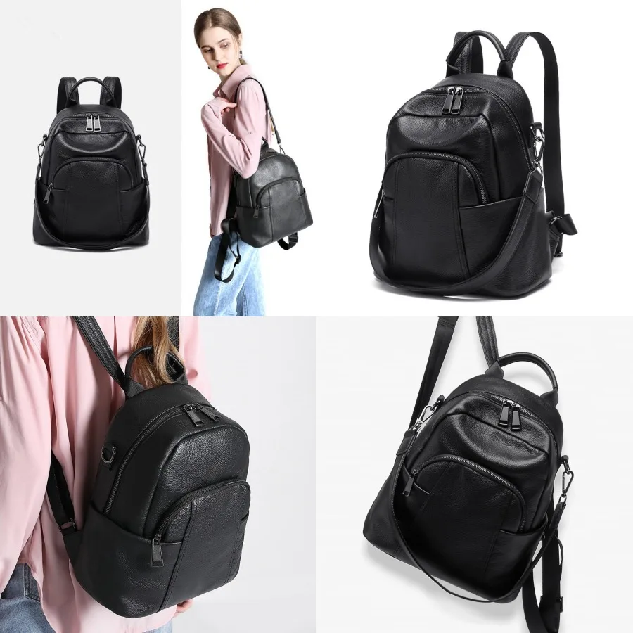 

【New style】2026 new backpack with European and American style authentic backpack for women's authentic leather fashionable trav