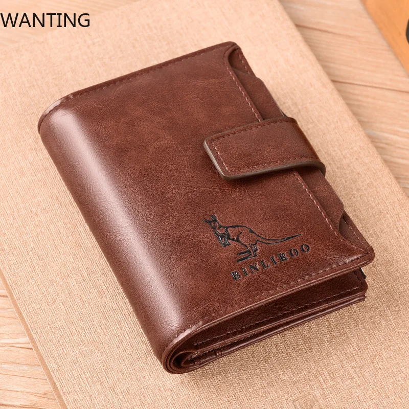 

Винтажный мужской кошелек из натуральной кожи с RFID-блокировкой, держатель для карт, деловой кошелек для монет, многофункциональный мужской зажим для денег